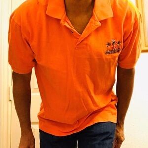 MENS ORANGE POLO SOUVENIR MEXICO VACATION LARGE